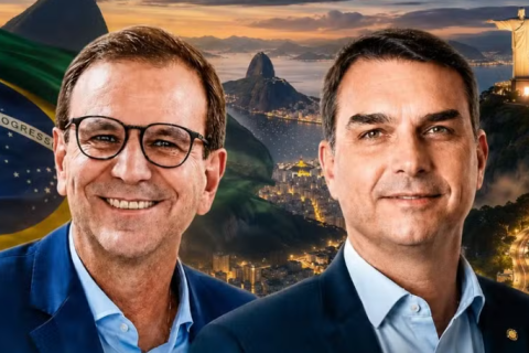 Flávio Bolsonaro rejeita voto casado com Eduardo Paes e chama adversário de “cupincha de Lula”