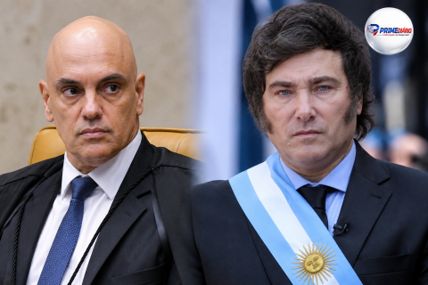 Alexandre de Moraes nega pedido para visita de Javier Milei a Jair Bolsonaro