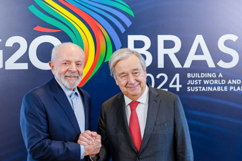 G20: Lula faz primeiro encontro com secretário-geral da ONU