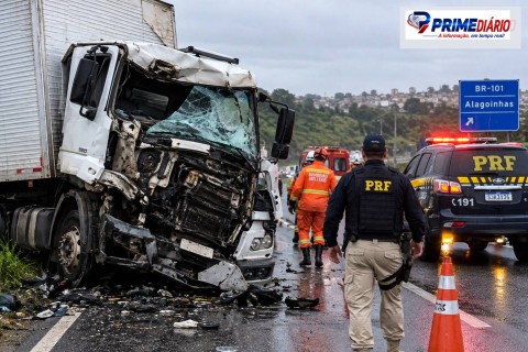 Acidente provoca morte de motorista de caminhão na BR-101, em Alagoinhas