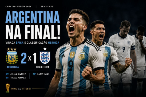 Argentina vira sobre a Inglaterra, vence por 2 a 1 e está na final da Copa do Mundo de 2026