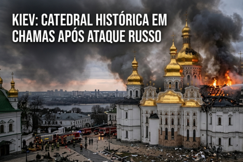 Ataque russo deixa 11 mortos na Ucrânia e provoca incêndio em catedral histórica de Kiev