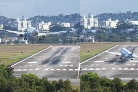 Avião arremete durante pouso no Aeroporto de Vitória em meio a ventos cruzados