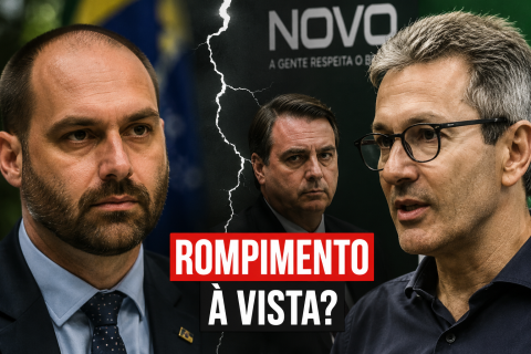 Eduardo Bolsonaro defende rompimento com o Novo após crítica de Zema a Flávio Bolsonaro