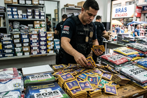 Polícia apreende 50 mil figurinhas falsificadas da Copa em operação na capital paulista